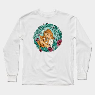 Embracing My Inner Tiger (green&pink) Long Sleeve T-Shirt